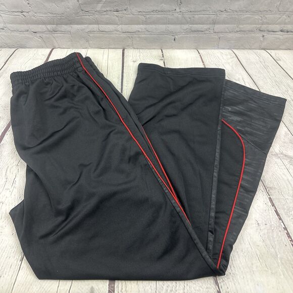 Adidas Basketball Bottoms Joggers Men's Large Black And Red‎ Drawstring - Picture 1 of 14